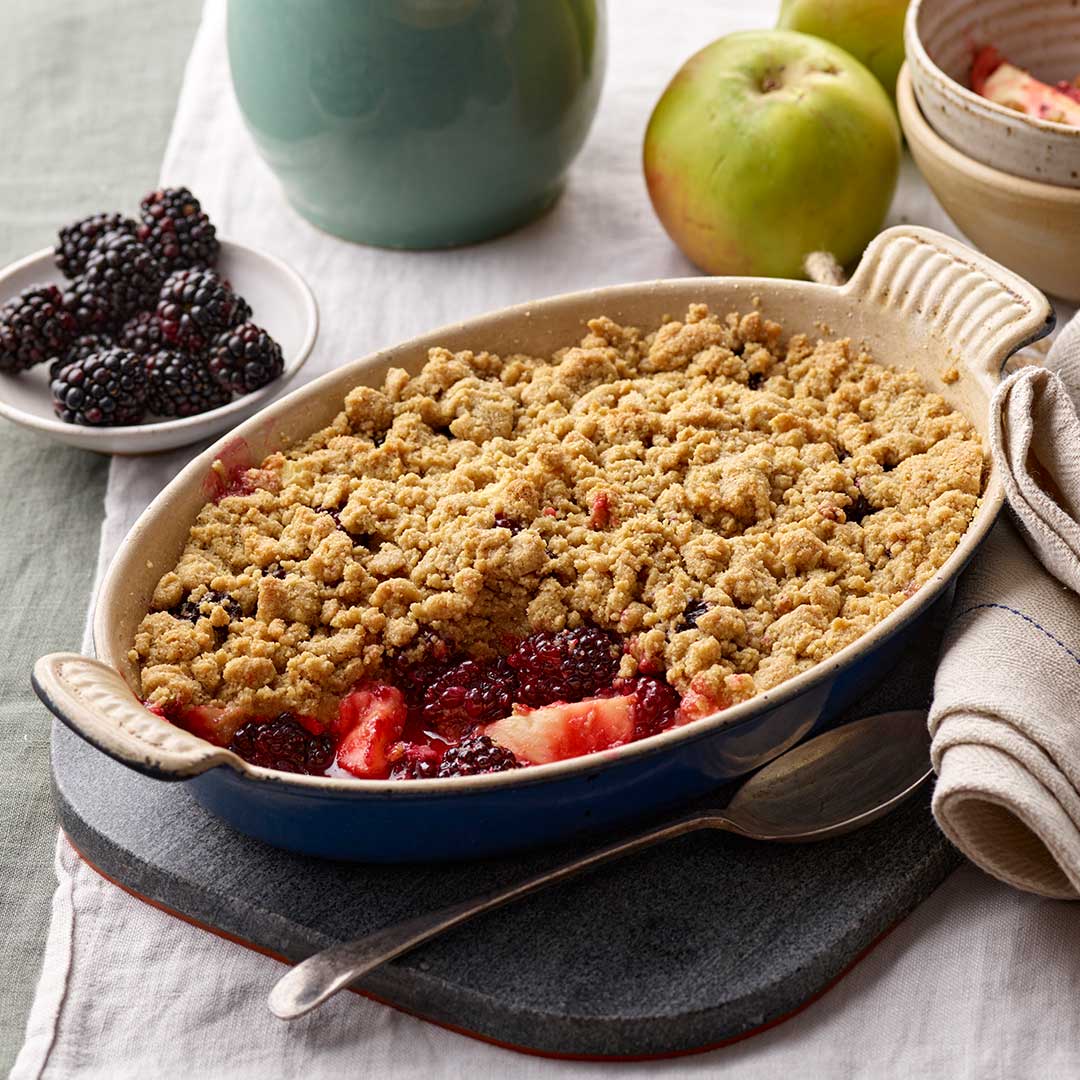 Apple And Blackberry Oat Flour Crumble