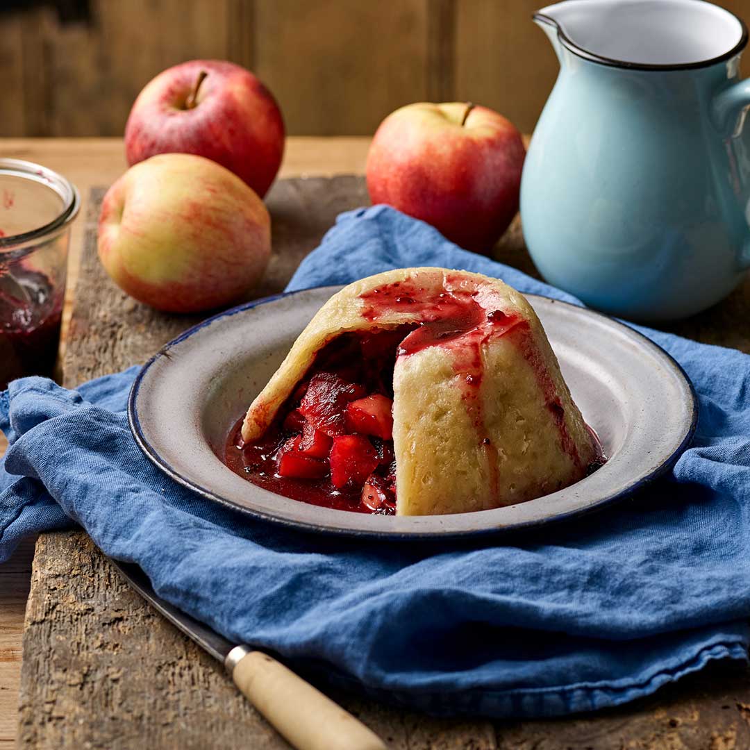 Apple And Blackcurrant Sponge Pudding