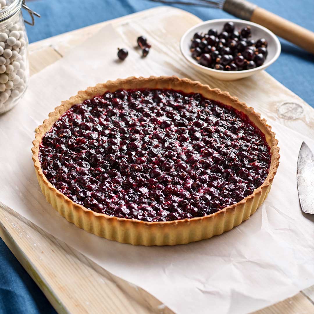 White Spelt Blackcurrant Tart