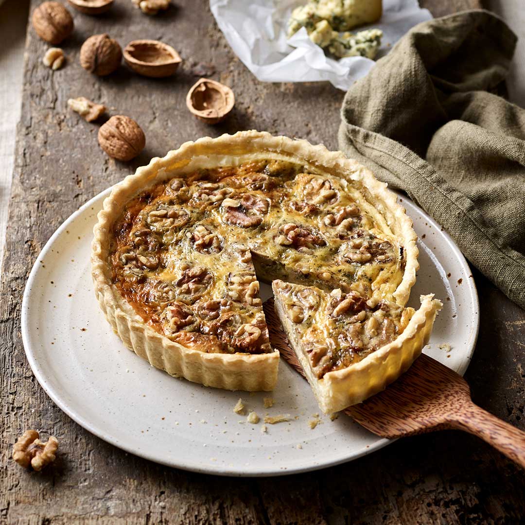 Blue Cheese And Walnut Quiche