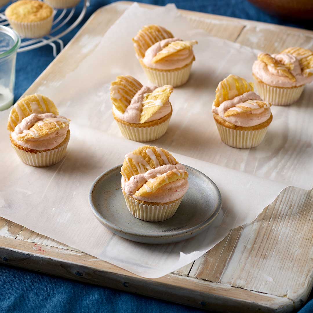 Butterfly Cakes With Strawberry Buttercream