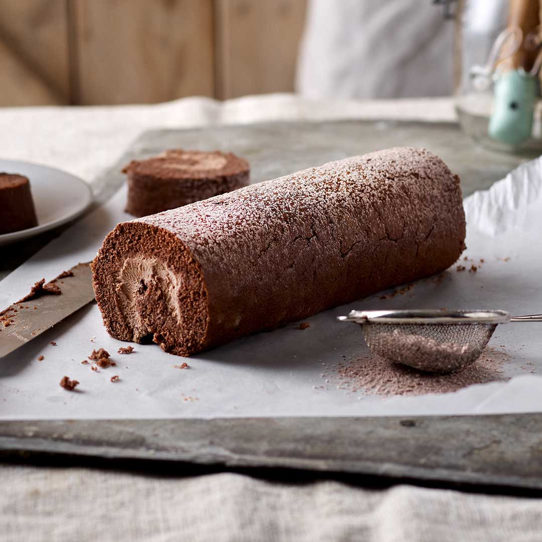 Chocolate Swiss Roll, Doves Farm