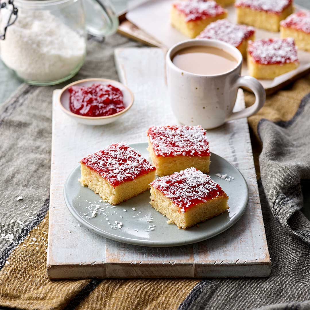 Coconut Flour Jam And Coconut Traybake