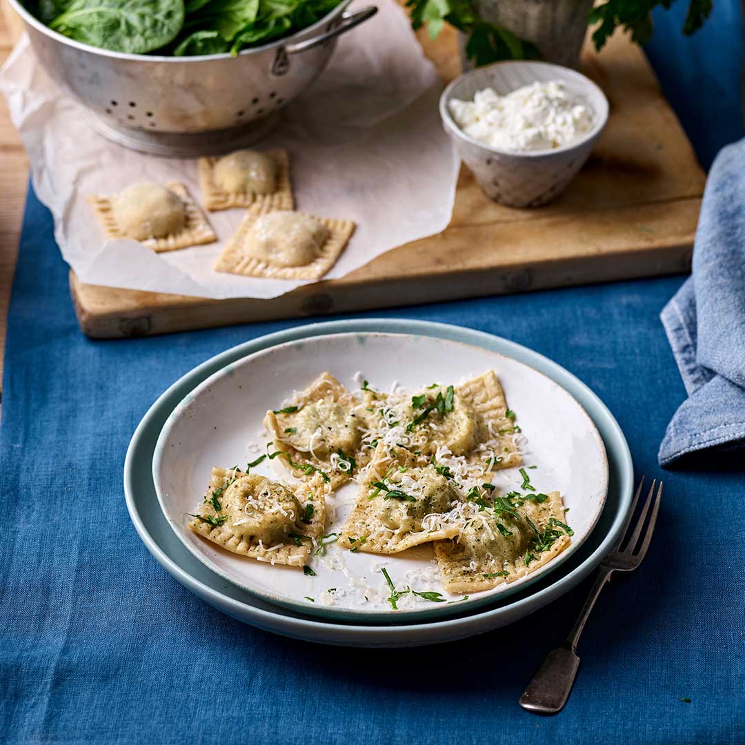 Pasta Flour Spinach And Ricotta Ravioli