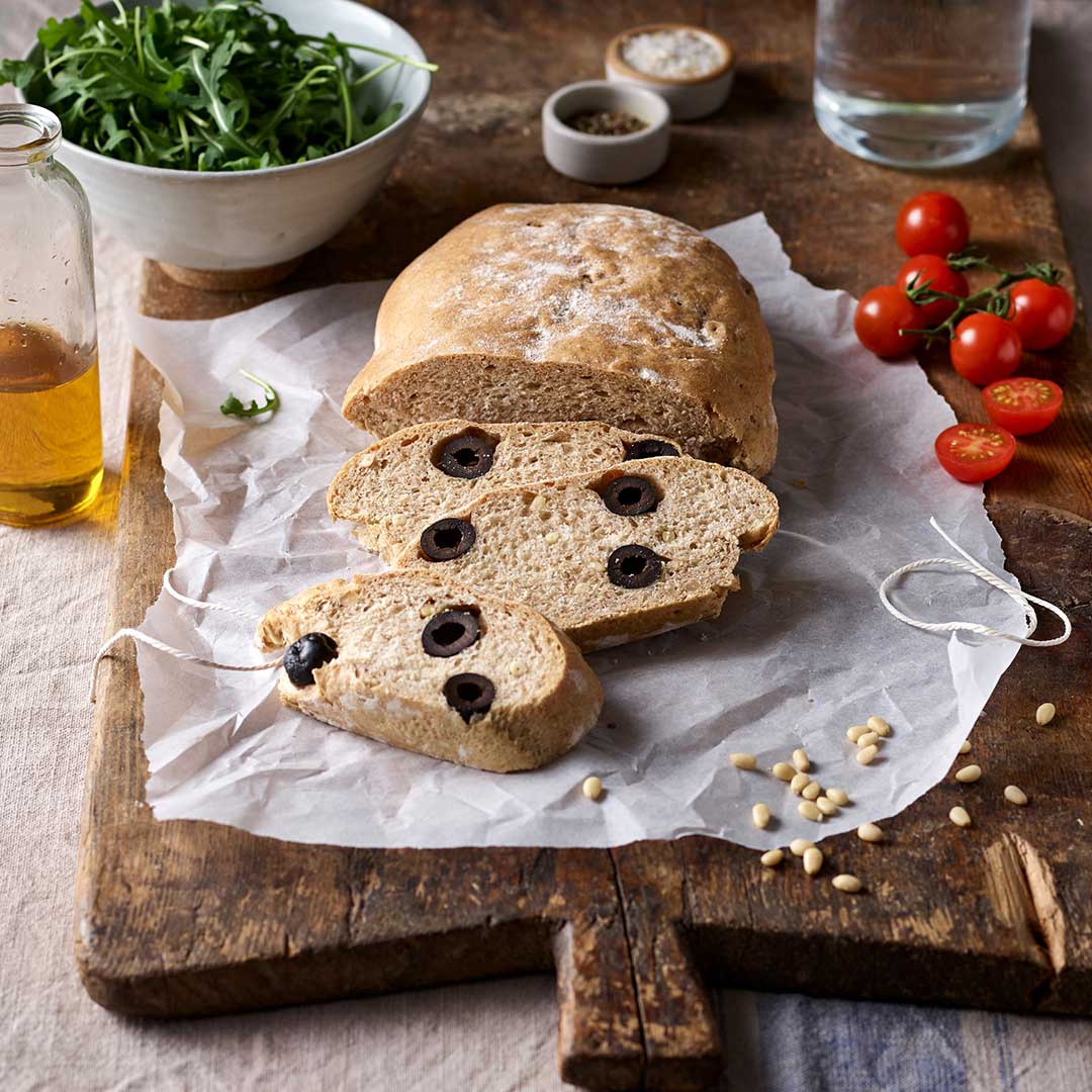 Spelt Wholemeal Olive And Pine Nut Loaf