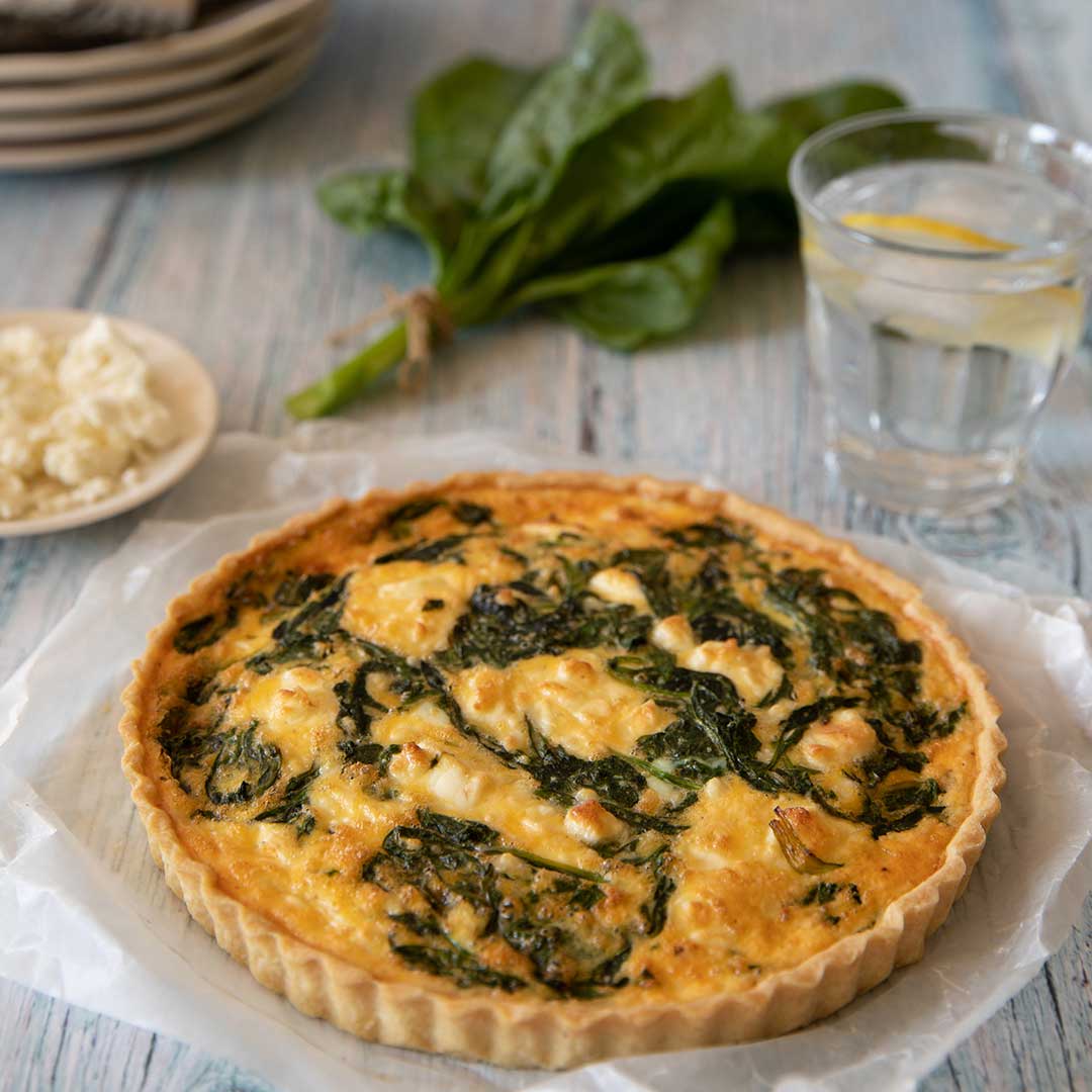 White Spelt Spinach And Feta Quiche