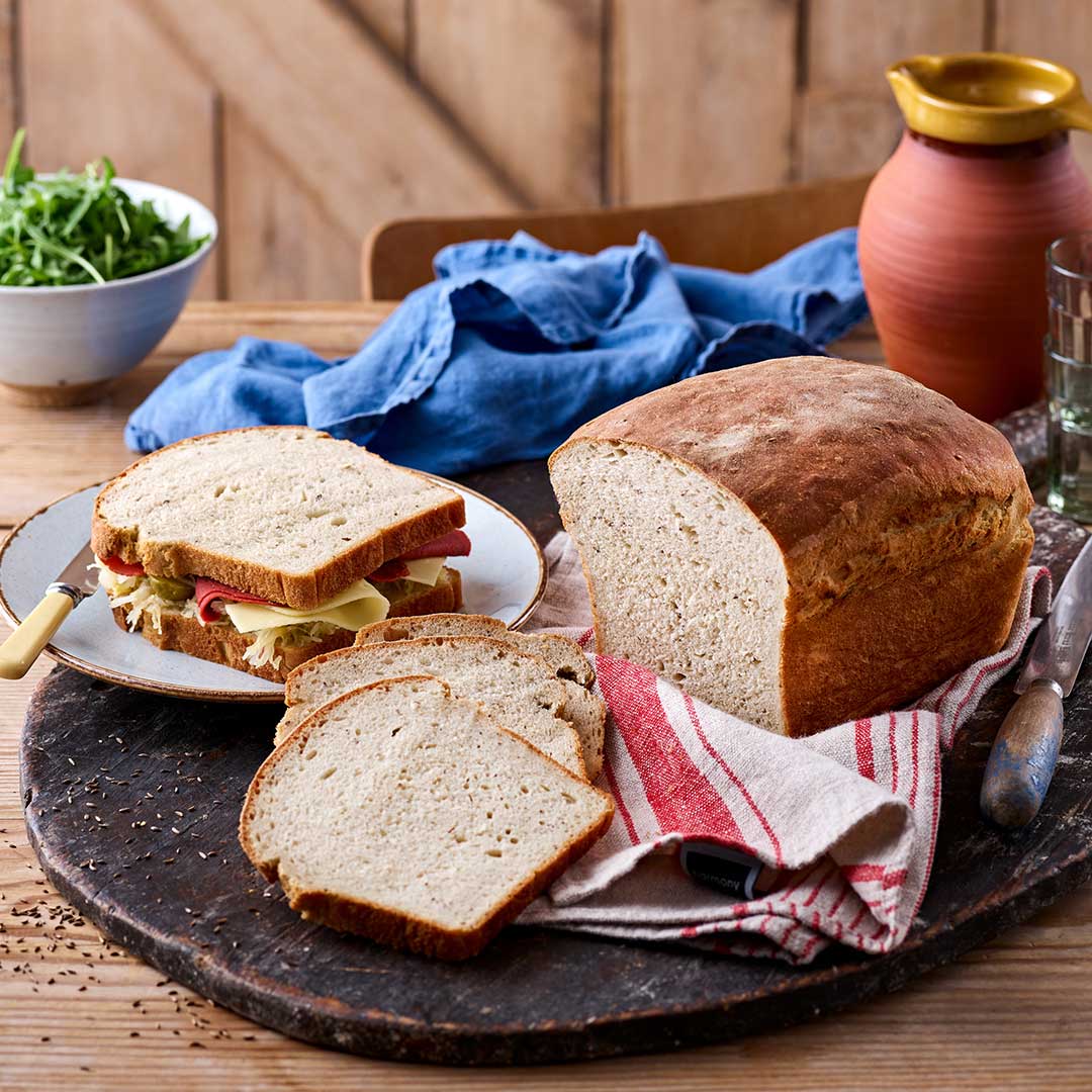White Rye And Caraway Sandwich Loaf