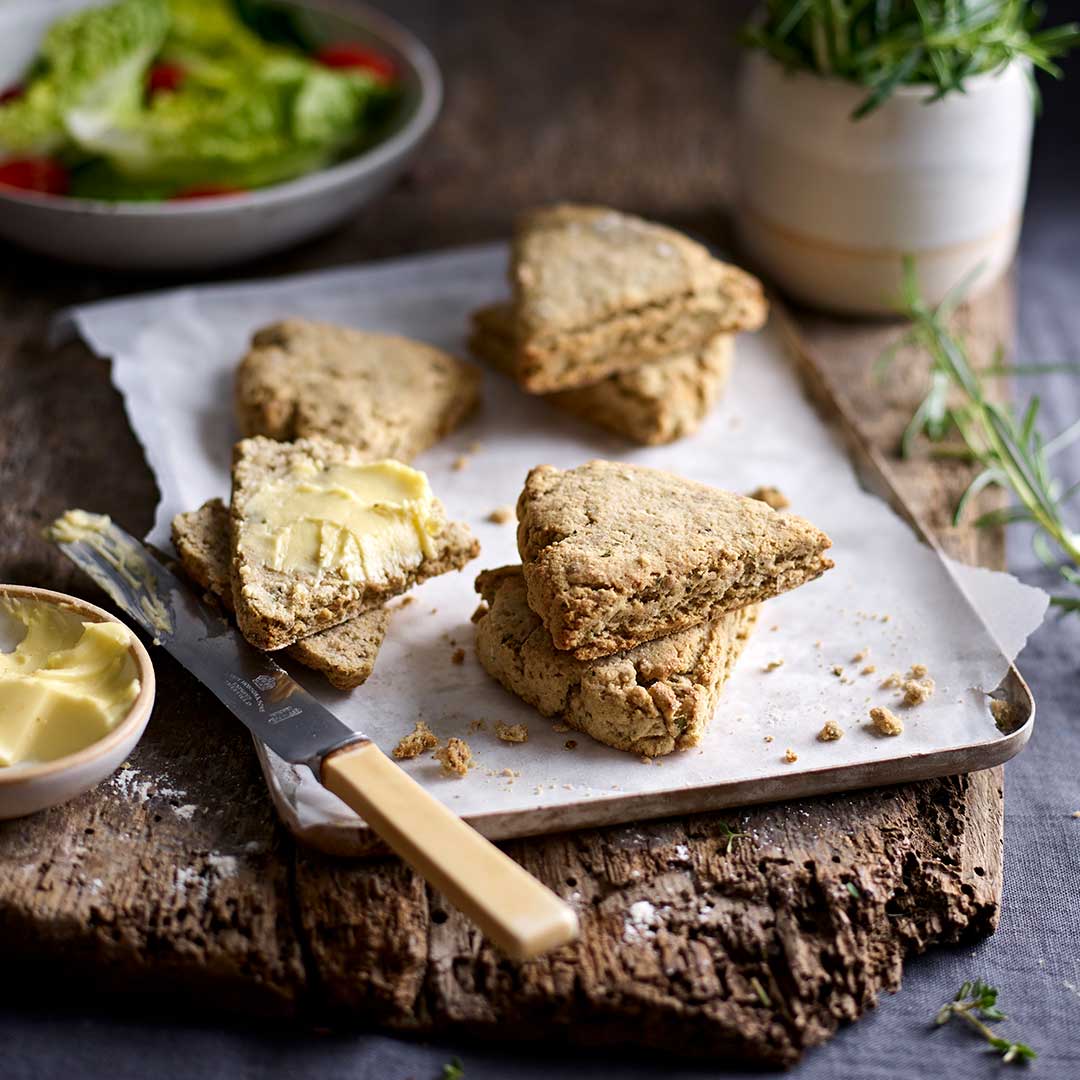 White Rye And Herb Scones