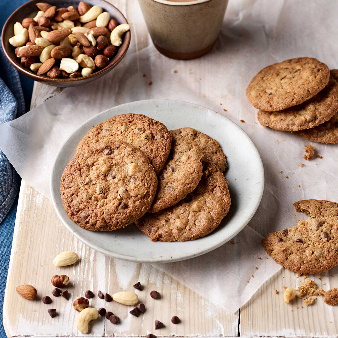 Wholemeal Nutty Chocolate Chip Cookies