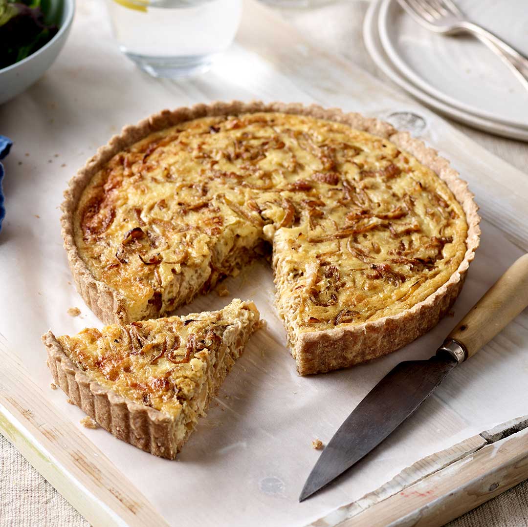 Wholemeal Spelt Cheese And Caramelised Onion Quiche