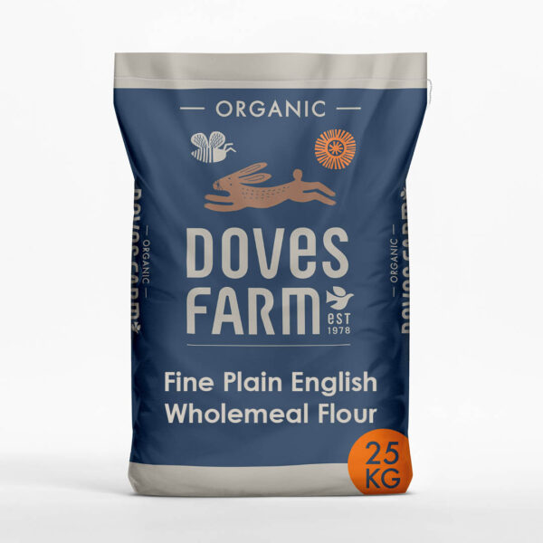 Organic Stoneground Fine Plain English Wholemeal Flour 25kg